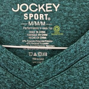 Jockey Sport Teal V-Neck Tee